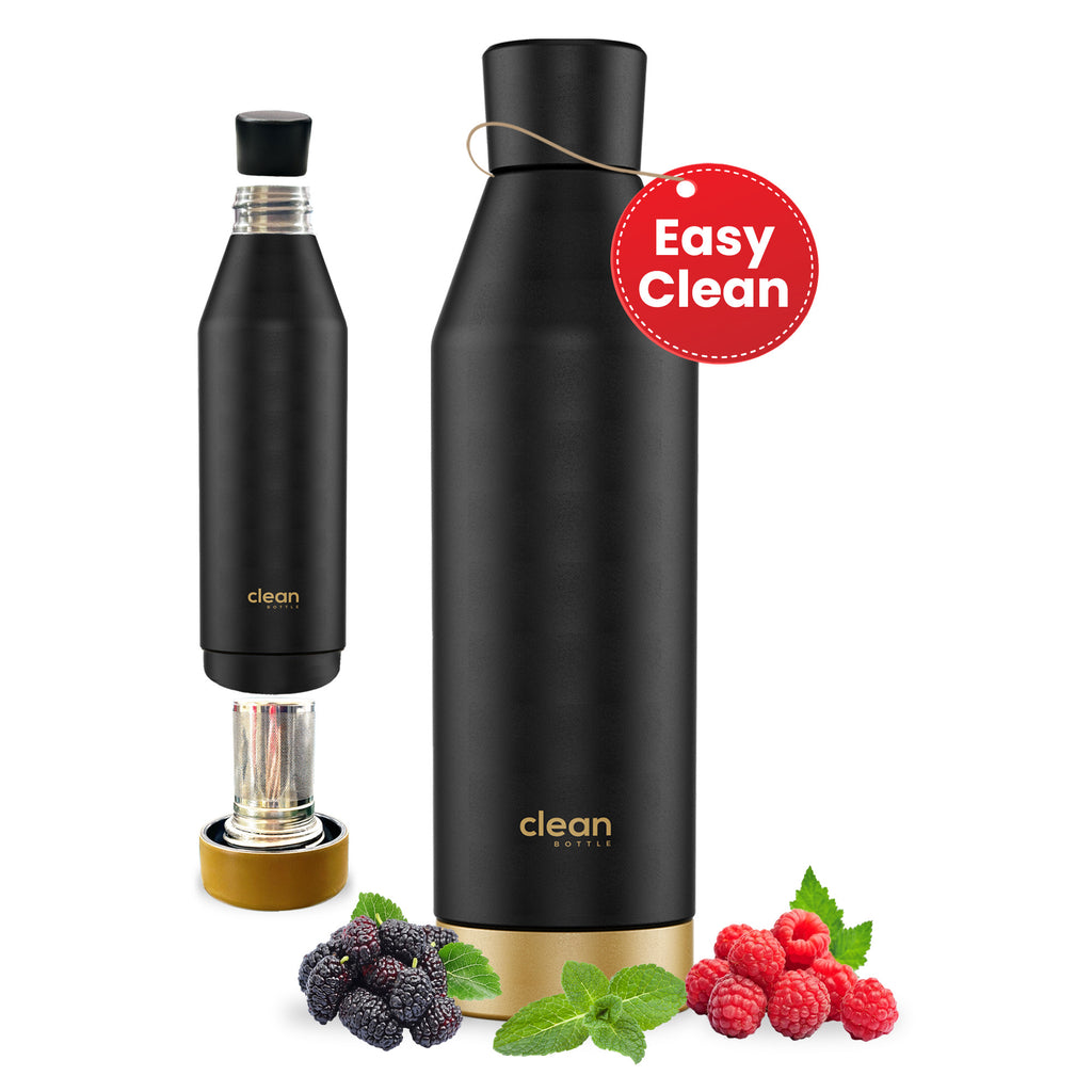 Canteen Bottle With Fruit Infuser - Black