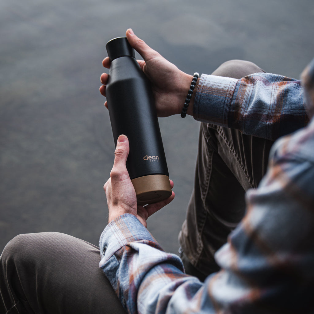 stainless steel canteen bottle - Black